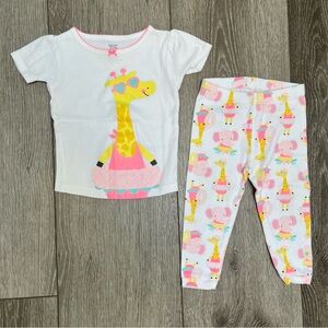 CARTERS 2PC SHORT SLEEVE SHORT AND PANTS PAJAMA SET 12MO